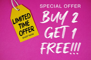 2 alana 1 bedava!! Fiyat etiketli özel teklif Sadece Sınırlı Zaman Dükkanı Şimdi