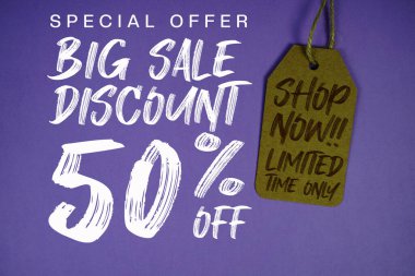 Büyük indirim% 50 indirimli Fiyat etiketli Sınırlı Zaman Dükkanı