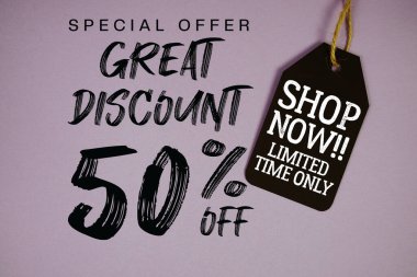 Büyük indirim% 50 indirimli Fiyat etiketli Sınırlı Zaman Dükkanı Şimdi