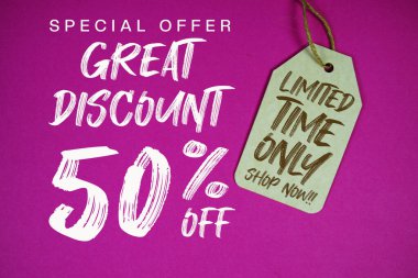 Büyük indirim% 50 indirimli Fiyat etiketli Sınırlı Zaman Dükkanı Şimdi