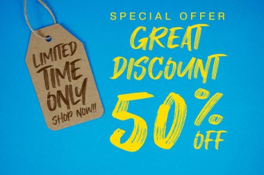 Büyük indirim% 50 indirimli Fiyat etiketli Sınırlı Zaman Dükkanı Şimdi
