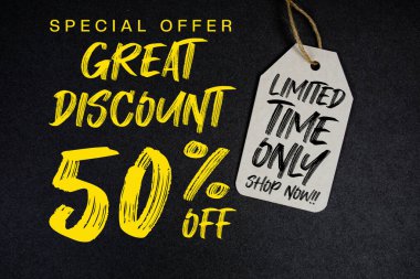 Büyük indirim% 50 indirimli Fiyat etiketli Sınırlı Zaman Dükkanı Şimdi