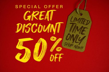 Büyük indirim% 50 indirimli Fiyat etiketli Sınırlı Zaman Dükkanı Şimdi