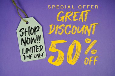 Büyük indirim% 50 indirimli Fiyat etiketli Sınırlı Zaman Dükkanı Şimdi