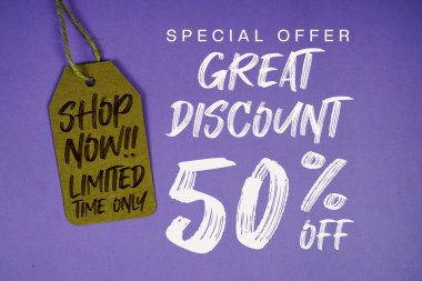 Büyük indirim% 50 indirimli Fiyat etiketli Sınırlı Zaman Dükkanı Şimdi