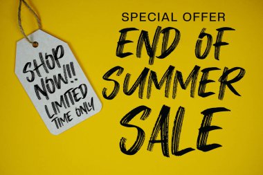 Yaz Sonu Özel Teklif Fiyat etiketli Sınırlı Zaman Sadece Dükkanı