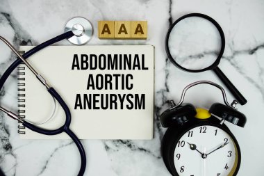 AAA Abdominal Aort Anevrizması Sağlık ve Tıbbi Konsept Metni