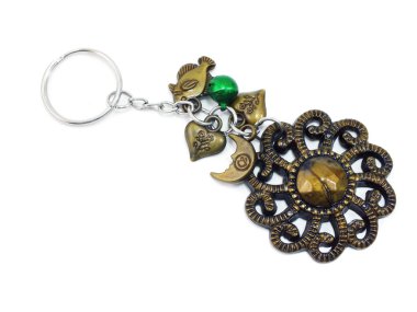 Beyaz arka plan üzerinde ay ve deniz Anahtarlık