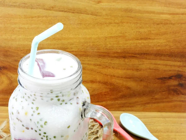 Sweet milk tofu with jelly close up — Stock Photo, Image