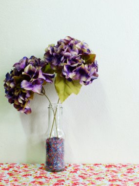 güzel ortanca yapay çiçek buketi