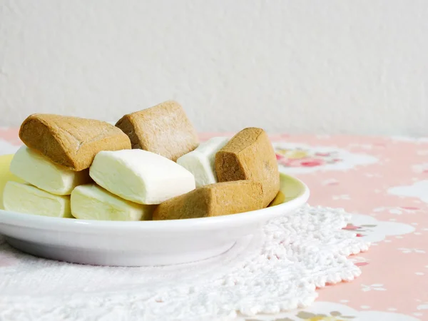 Vanille und Schokoladengeschmack Marshmallow — Stockfoto