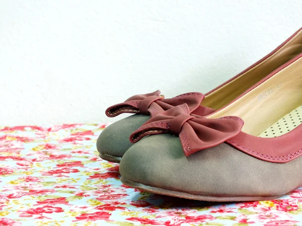 Close-up beeld van paren roze ballet flats schoenen — Stockfoto