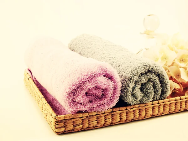 Roll of towel on with background with vintage filter color — Stock Photo, Image