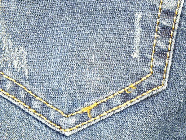 Textur bakgrund av jeans ficka detalj — Stockfoto