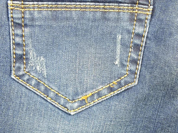 Textura fundo de jeans bolso detalhe — Fotografia de Stock