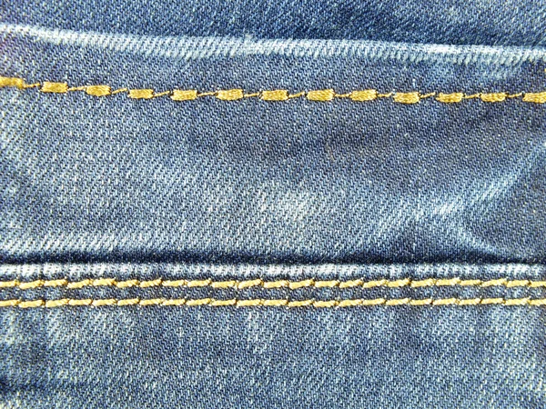 Blue Jeans Textur mit Nähten Hintergrund — Stockfoto