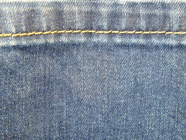 Blue Jeans Textur mit Nähten Hintergrund — Stockfoto