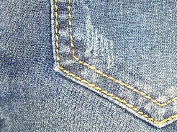 Textur bakgrund av jeans ficka detalj — Stockfoto