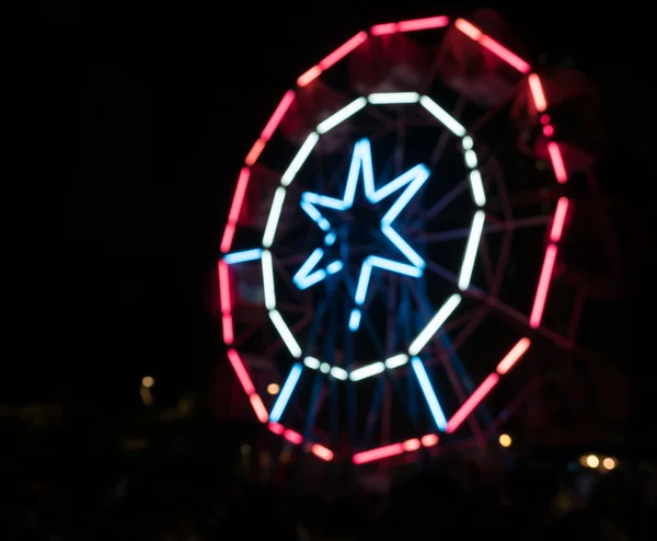 Étoile déconcentrée en cercle bokeh lumières — Photo