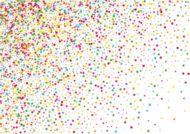 Mavi Nokta Çerçeve Arkaplanı. Yuvarlak Tatil İllüstrasyonu. Çok renkli Pastel Circle. Turuncu Sancak Konfeti Dokusu.