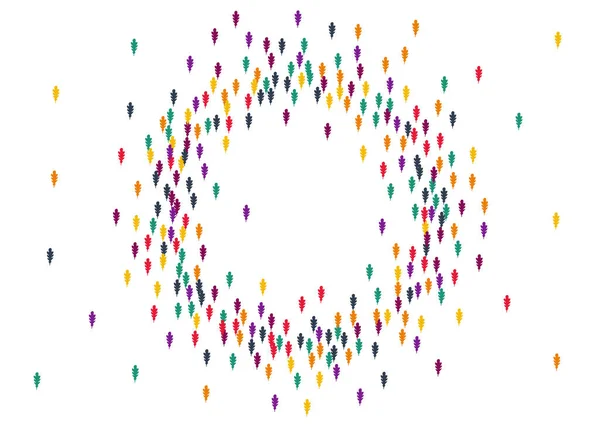 Kırmızı Konfeti Vektör Beyaz Arkaplan. Sarı Yapraklar Mevsimlik Şablon. Eko Yaprak Tasarımı. Parlak Yaprak Ayarları.