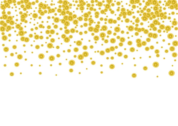 Sulu Limon Arkaplan Beyaz Vektörü. Fruit Funny Set. Parlak Taze Citrus. Yeşil Yazdırma Çizimi.