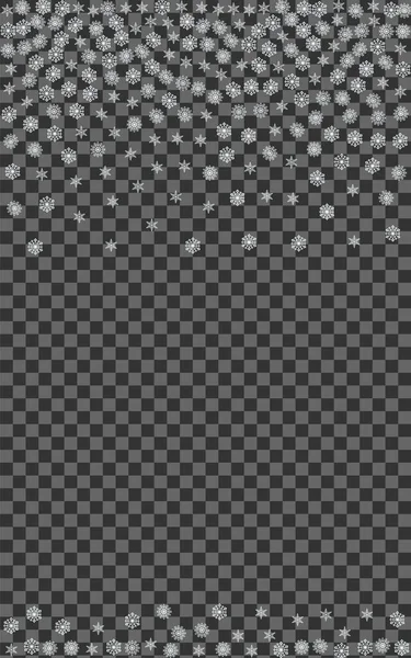 Hafif Kar Arkaplan Vektörü Şeffaf. Flake Xmas Illustration. Gri Konfeti Lüks Kartı. Çelenk Kar Tanesi Deseni.