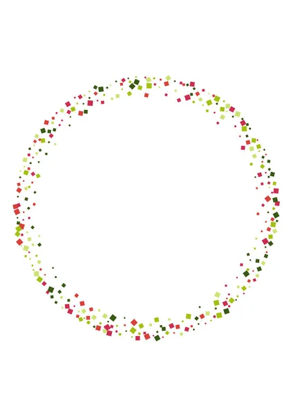 Konfeti Kızıl Bilim Arkaplanı. Şebeke Dot Frame. Yeşil Karnaval Rhombus Duvar Kağıdı. Geometrik Kenar İllüstrasyonu.