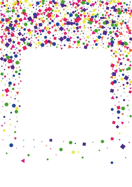 Turuncu Çerçeve Çizimi. Vektör Meydanı Dekorasyonu. Yeşil Nokta Arkaplanı. Karnaval Konfeti Dekorasyonu. Sarı Parti Yıldızı.