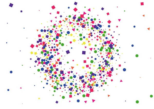 Mor Vektör Yıldız Madalyası. Patlama Konfeti Arkaplanı. Mavi Çember Çizimi. Soyut Nokta Dekorasyonu. Yeşil Sürpriz Meydanı.