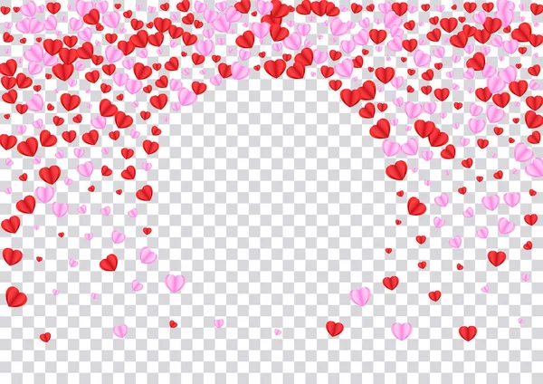 Zarter Konfetti Hintergrund Transparenter Vektor Grußmuster Herz Roter Faltrahmen Violet — Stockvektor