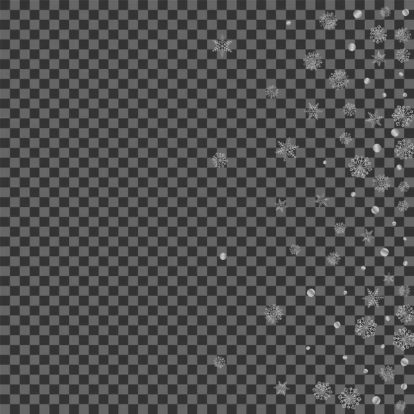 Luminous Flake Fundo Transparente Vector Floco Neve Garland Texture Grey — Vetor de Stock