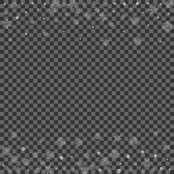 Fond Neige Lumineux Vecteur Transparent Texture Isolée Dot Silver Snowflake — Image vectorielle