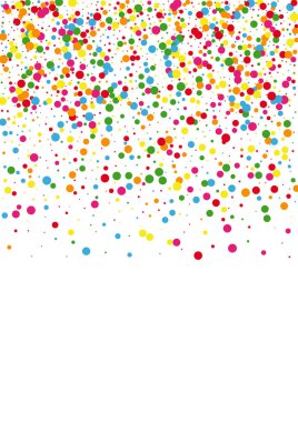 Sarı Nokta Element Arkaplanı. Yuvarlak renk dokusu. Kırmızı Şenlik Konfeti. Mavi Karnaval Çemberi Çizimi.