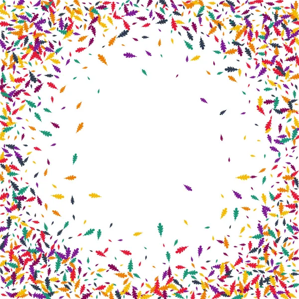 Turuncu Yaprak Vektörü Beyaz Arkaplan. Parlak Yaprak Bitki Seti. Kaotik Konfeti dokusu. Kırmızı Yaprak Tasarımı.