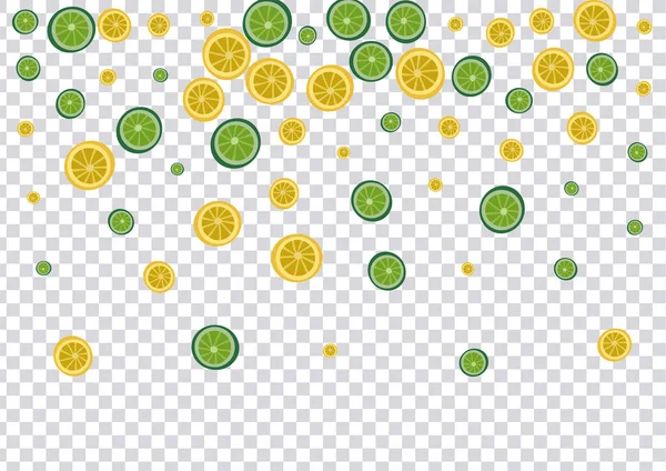 Naneli Citrus Arkaplan Şeffaf Vektörü. Şablon Ayarlandı. Yeşil Limon Dekoru. Parça Lime Yeşilimsi Çizim.