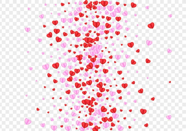 Fondo Tierno Del Corazón Vector Transparente Caída Confetti Fondo Patrón — Archivo Imágenes Vectoriales