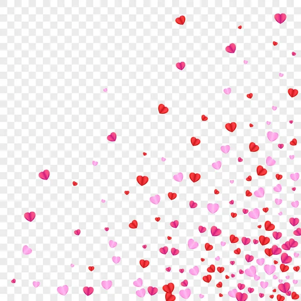 Fondo Tierno Del Corazón Vector Transparente Patrón Caída Confetti Marco — Archivo Imágenes Vectoriales