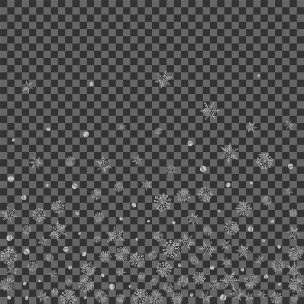Fondo Punto Plateado Vector Transparente Textura Navidad Nieve Confetti Gris — Vector de stock