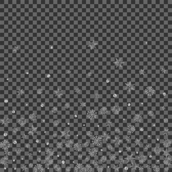 Silver Dot Fundo Transparente Vector Textura Natal Neve Grey Confetti — Vetor de Stock