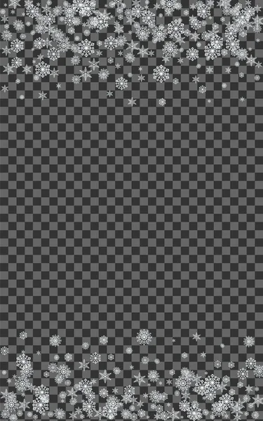 Confettis Blanc Fond Vecteur Transparent Illustration Cristal Flocon Neige Texture — Image vectorielle