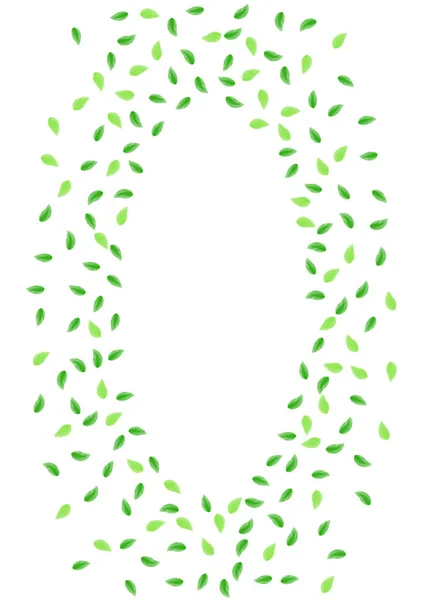 Green Foliage Background White Vector Rostlinný Letní Design Dekorační Rám — Stockový vektor