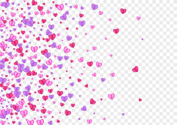 Violet Confetti Fondo Vector Transparente Feliz Corazón Fondo Patrón Otoño — Archivo Imágenes Vectoriales