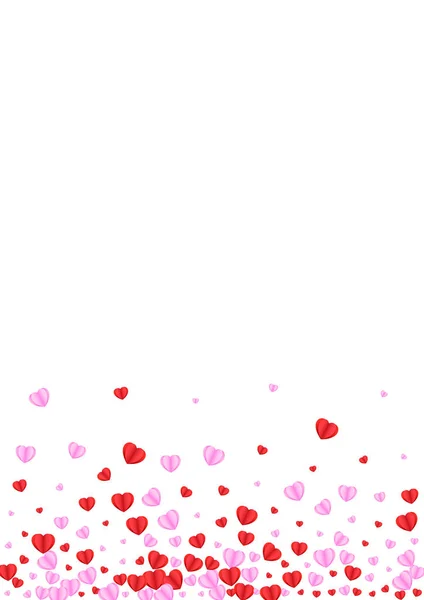 Roze Hart Achtergrond Witte Vector Amour Patroon Confetti Violet Blanco — Stockvector