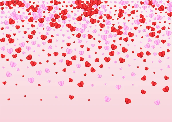 Confetti Rosado Fondo Vector Rosado Corazón Marco Cumpleaños Ilustración Forma — Archivo Imágenes Vectoriales