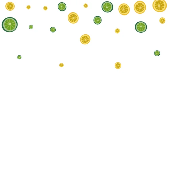 Parlak Citrus Arkaplan Beyaz Vektör. Limon Sanat Dekorasyonu. Yeşil Tatlı Meyvesi. Sulu Grafik Deseni.