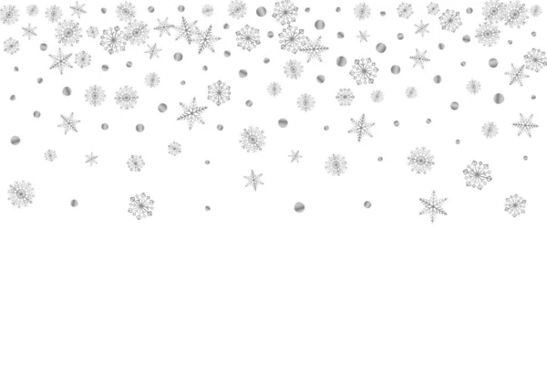 Metallo Neve Sfondo Bianco Vettore Confetti Happy Texture Grey Flake — Vettoriale Stock