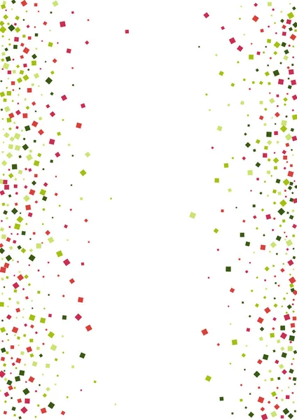 Confetti Red Explosion Illustration Posype Čtvercové Pozadí Zelená Dekorace Rhombus — Stockový vektor