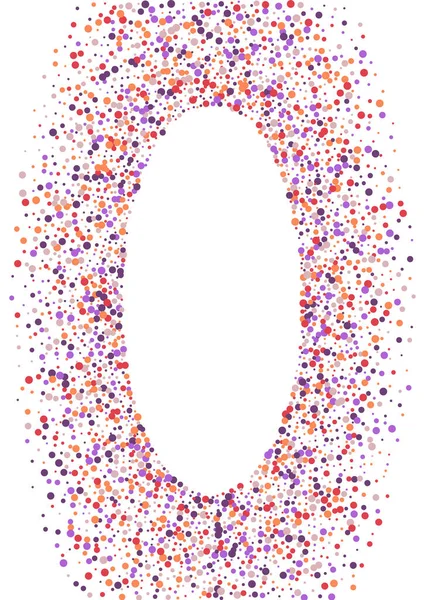 Gül Yıldönümü Çemberi dokusu. Pastel yuvarlak çerçeve. Kırmızı Konfeti Tarafı Arkaplanı. Vektör Dot İllüstrasyonu.