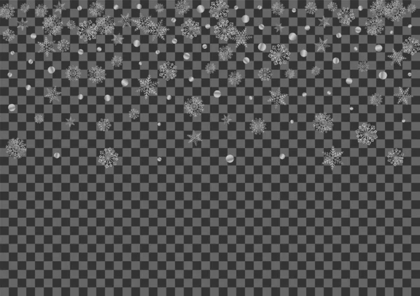 Ασημί Χιόνι Φόντο Διαφανές Διάνυσμα Τυχαία Υφή Νιφάδας Χιονιού Μεταλλική Εικονογράφηση Αρχείου